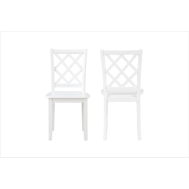 New Classic Furniture Trellis Wood Dining Chair (Set Of 2)-White image - 1