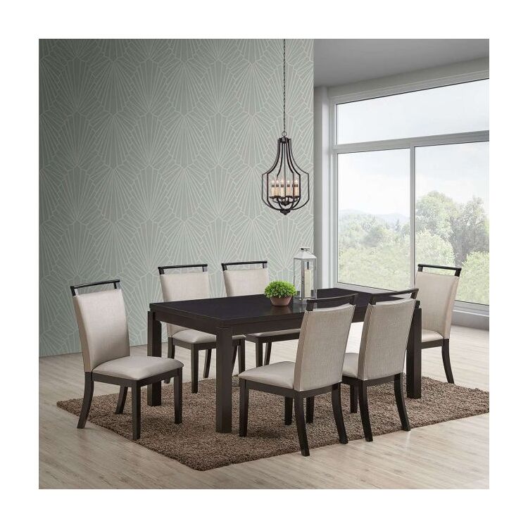 Room Designs Dining Table Cappucino Contemporary Rectangle image - 1
