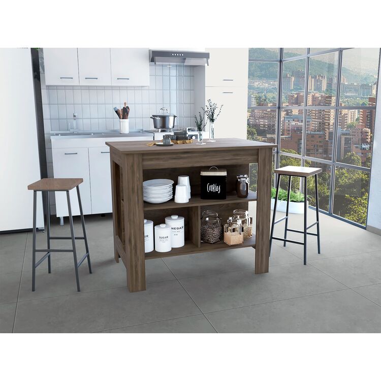 DEPOT E-SHOP Kitchen Island with Storage | 35" Height | Modern Kitchen Table image - 1