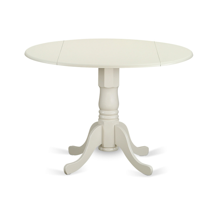 White Linen Round Kitchen Dining Table Set 3PC image - 1