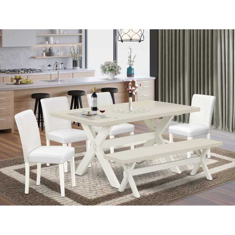 Stylish 6-piece dining set with rectangular X-leg