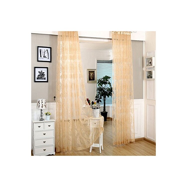 Paris Window Sheer Curtains Panel Linen White Home Decor - 2 Decorate image - 1