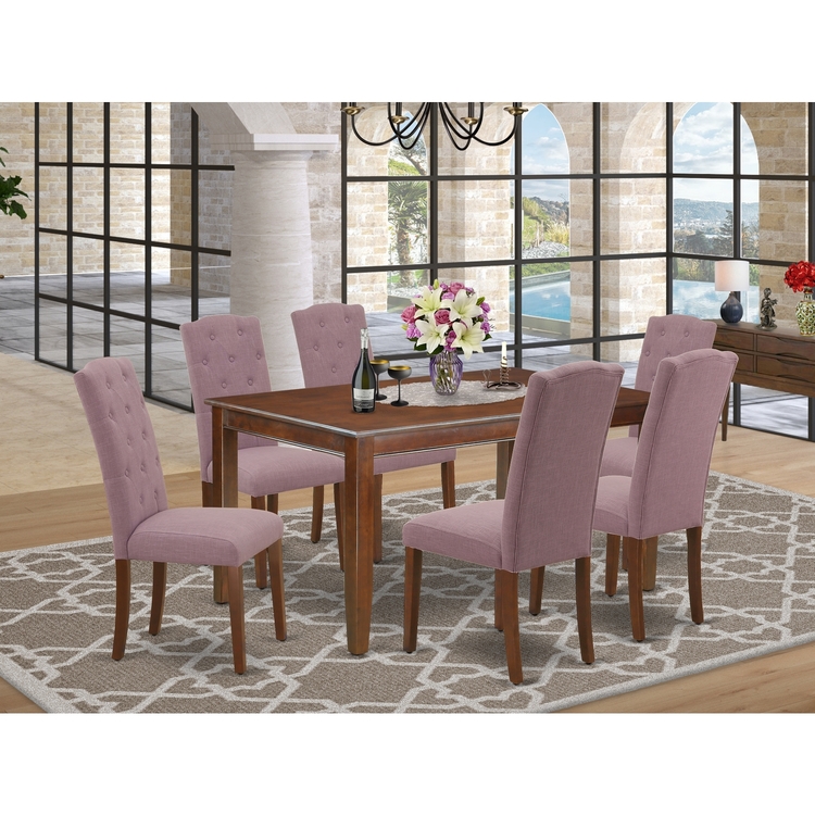 DUCE7-MAH-10 7Pc Dinette Set Includes a Rectangular Kitchen Table and ...