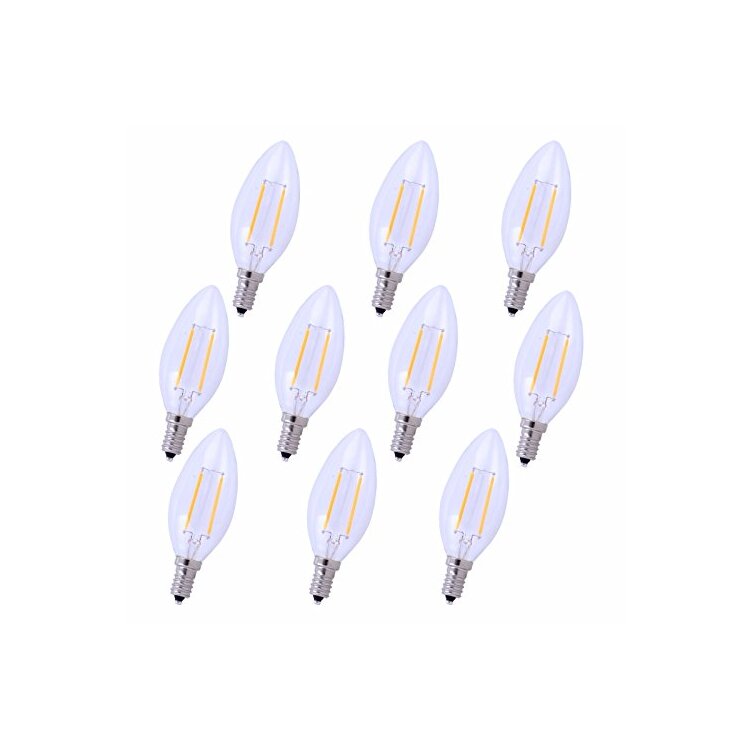 Elegant Furniture LED E12 CANDELABRA, 2700K, 300?, CRI80, ES, UL/CUL, 2.5W, 25W EQUIVALENT, 15000HRS, LM165, DIMMABLE, 2 YEARS WARRANTY, INPUT VOLTAGE 120V 10 PACK image - 1