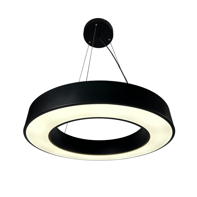 EQLight Yatziri Bold 48-Watt Integrated LED Black 24" Circular Pendant image - 1