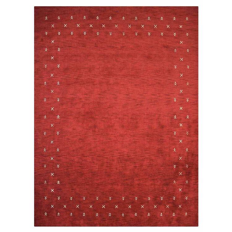 Rugsotic Carpets Hand Knotted Gabbeh Wool 6'x9' Area Rug Contemporary Red OJL00514 image - 1