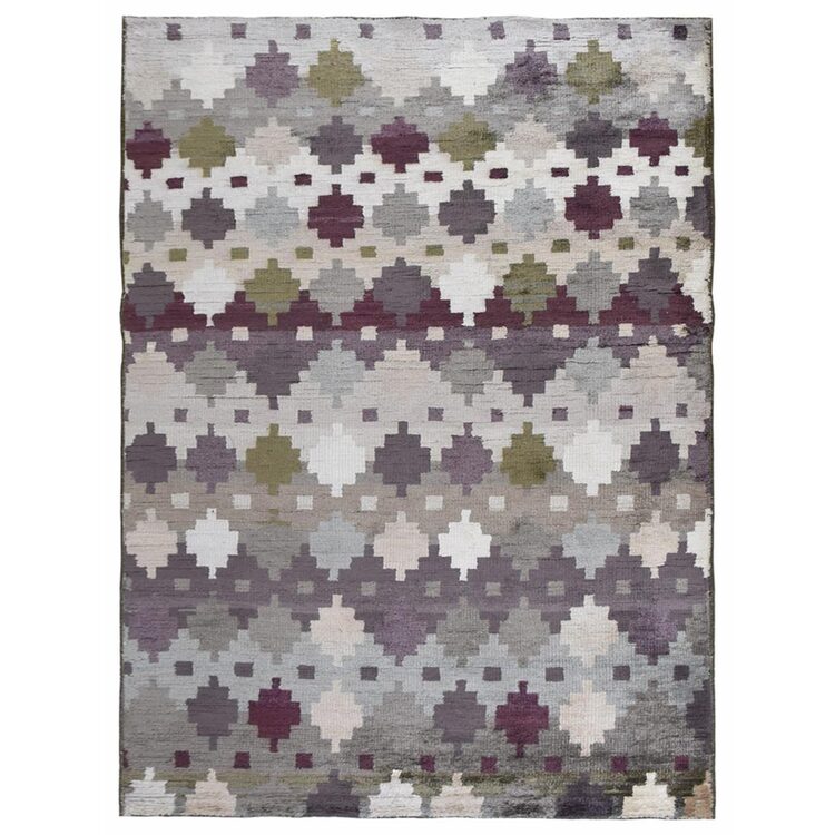 Rugsotic Carpets Hand Knotted Viscose 5'x8' Area Rug Contemporary Multicolor OJV00004 image - 1