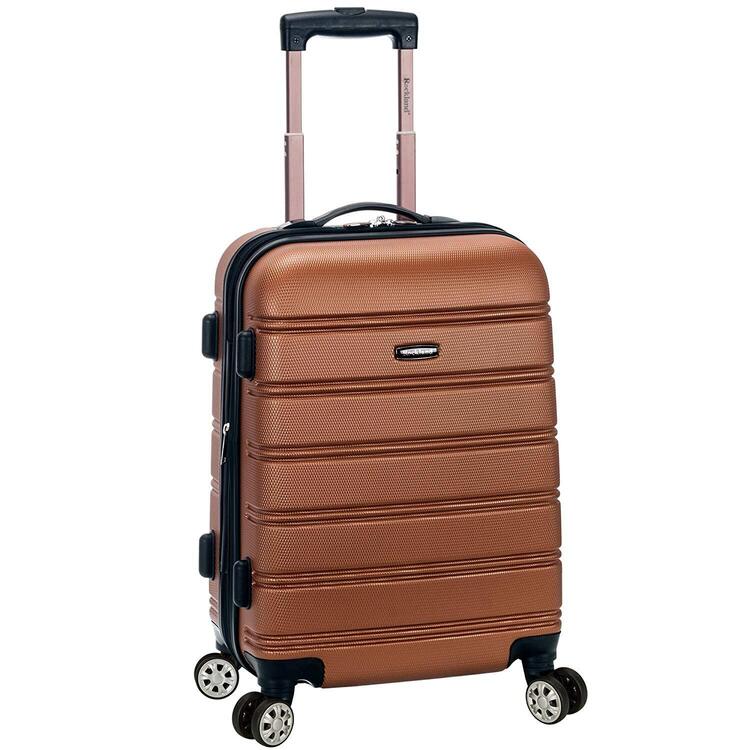 Rockland Melbourne Expandable Abs Carry On - 20 inch, Brown