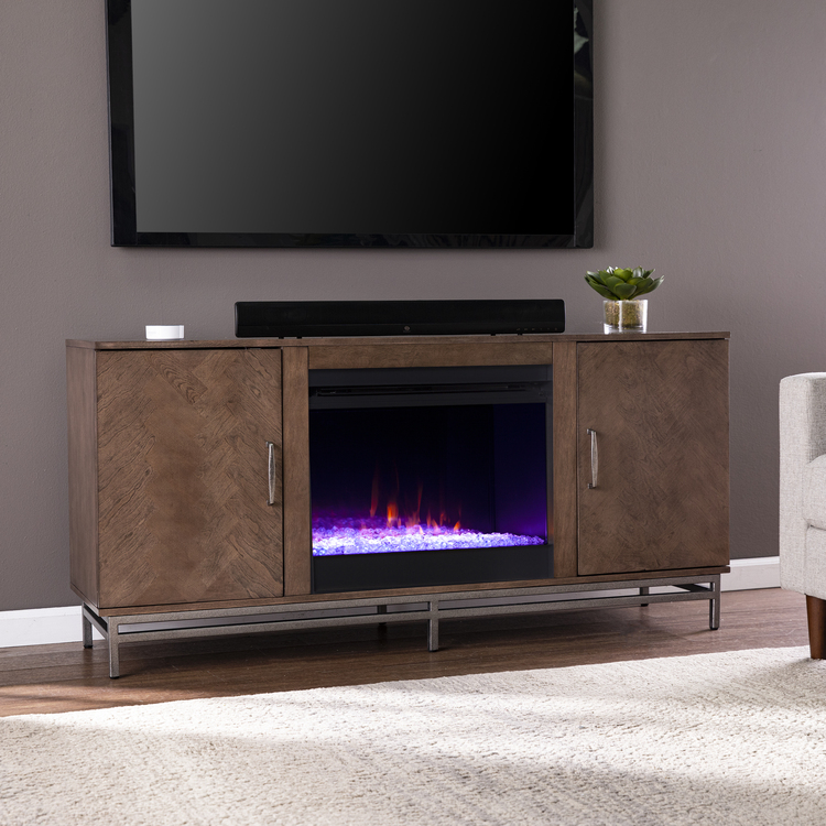 SEI Color Changing Electric Fireplace with Media Storage - Thumbnail 5