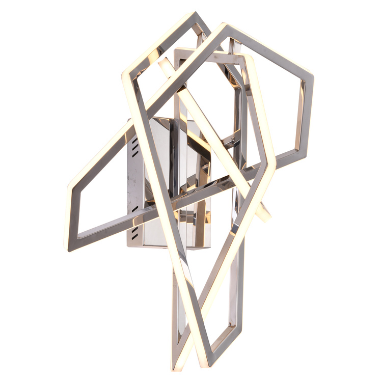 Chrome LED Wall Sconce with Stainless Steel Frame and White Diffusers