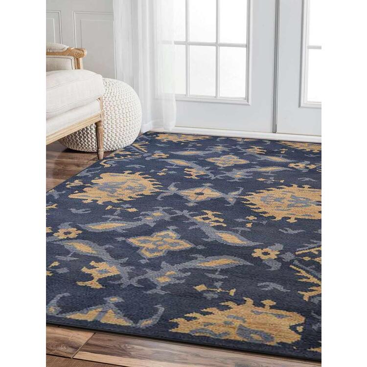 Rugsotic Carpets Hand Knotted Wool 2'6''x10' Runner Rug Floral Blue OJN00908 image - 1