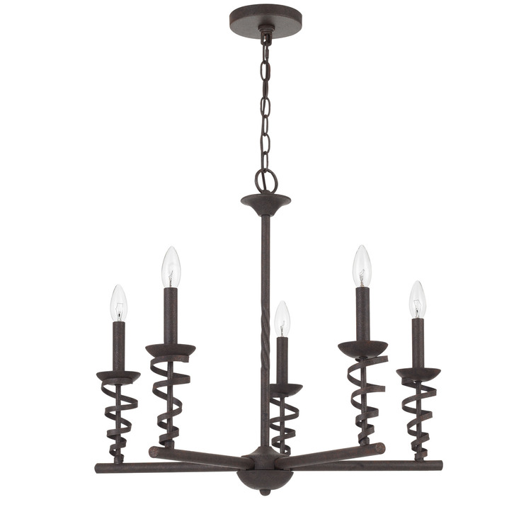 Cal Lighting Rustic 5-Light Chandelier with Edison Bulbs image - 1