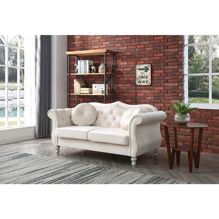 Hollywood Loveseat - Ivory by Glory Furniture