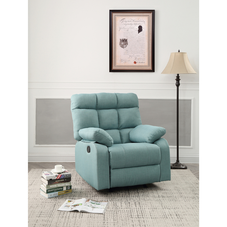 Twill Rocker Recliner Teal - Glory Furniture image - 1