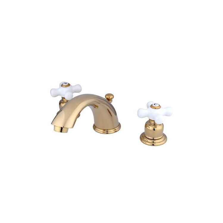 Kingston Brass GKB962PX Water Saving English Country Widespread Lavatory Faucet, Polished Brass image - 1
