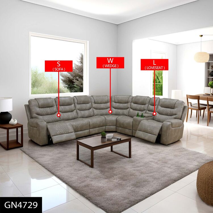 Lifestyle Furnitures Max Power Recliner Living Room Set with LED