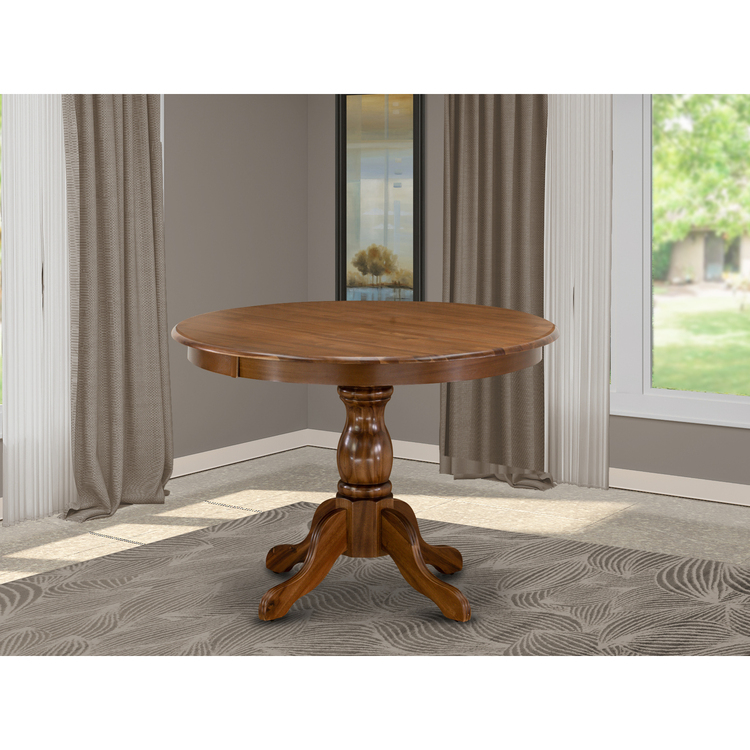 Round Walnut Color Table HBT-AWA-TP Amazing Dining Room Table with Acacia Walnut Color Table Top ...