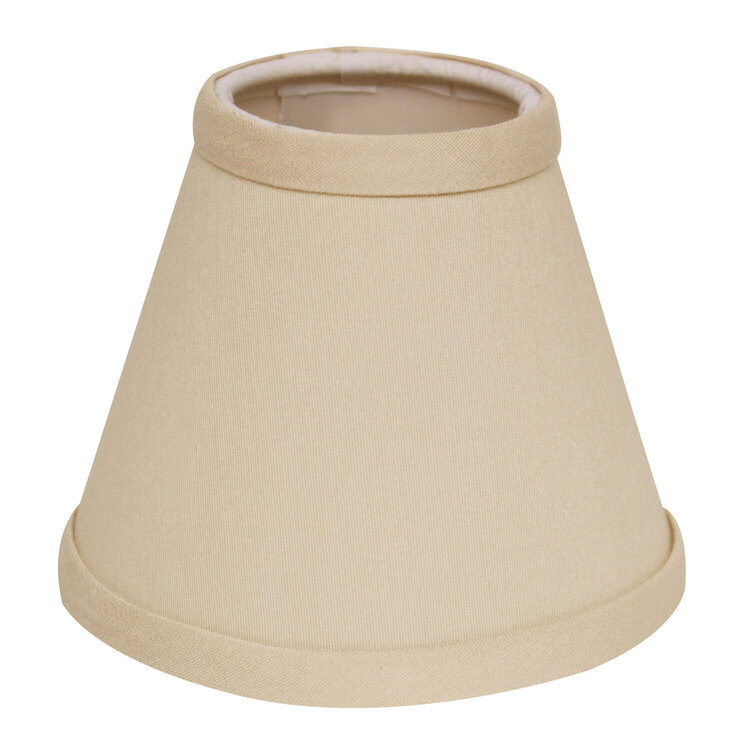 Slant Hardback Chandelier Lampshade with Flame Clip, Oyster (Set of 6) image - 1