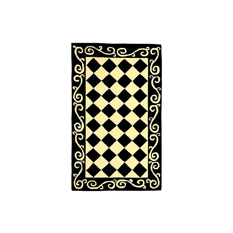 Transitional Rug - Chelsea Wool Pile -Black/Ivory Style-D image - 1