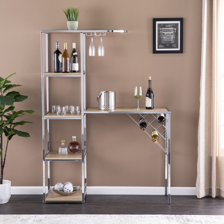 Southern Enterprises Serving Table with Storage Bar Cart