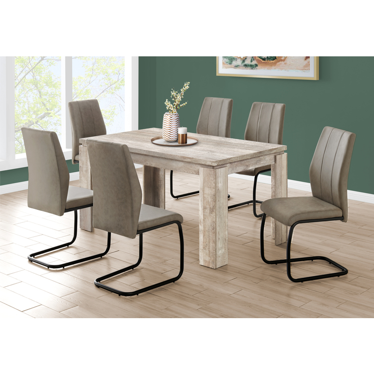 Monarch Specialties Dining Table, 60" Rectangular, Kitchen, Dining Room, Laminate, Beige, Contemporary, Modern image - 1