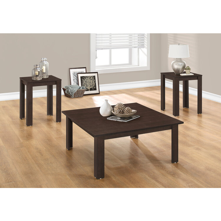 Grey Cappuccino Laminate Coffee Table and Side Set image - 1