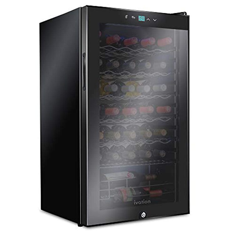 Ivation 34-Bottle Wine Cooler with Lock, Freestanding Wine Fridge image - 1