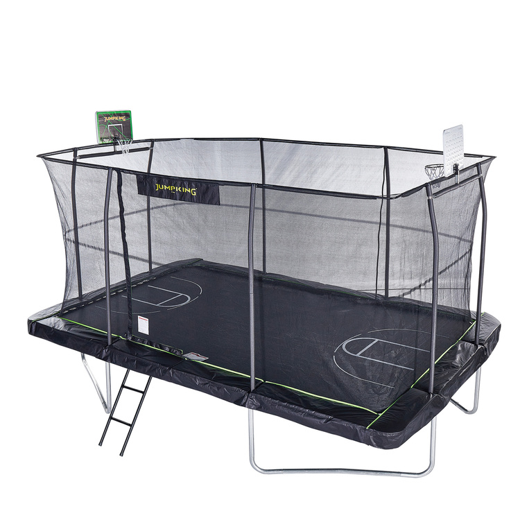 Jumpking 10x15ft Rectangular Trampoline with Basketball Hoop - Jumpking image - 1