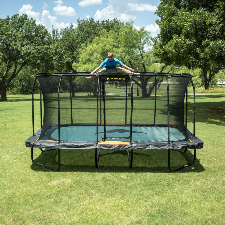 Outdoor Indoor Rectangle Trampoline Enclosure Net Foam Pad 192Lx120W image - 1