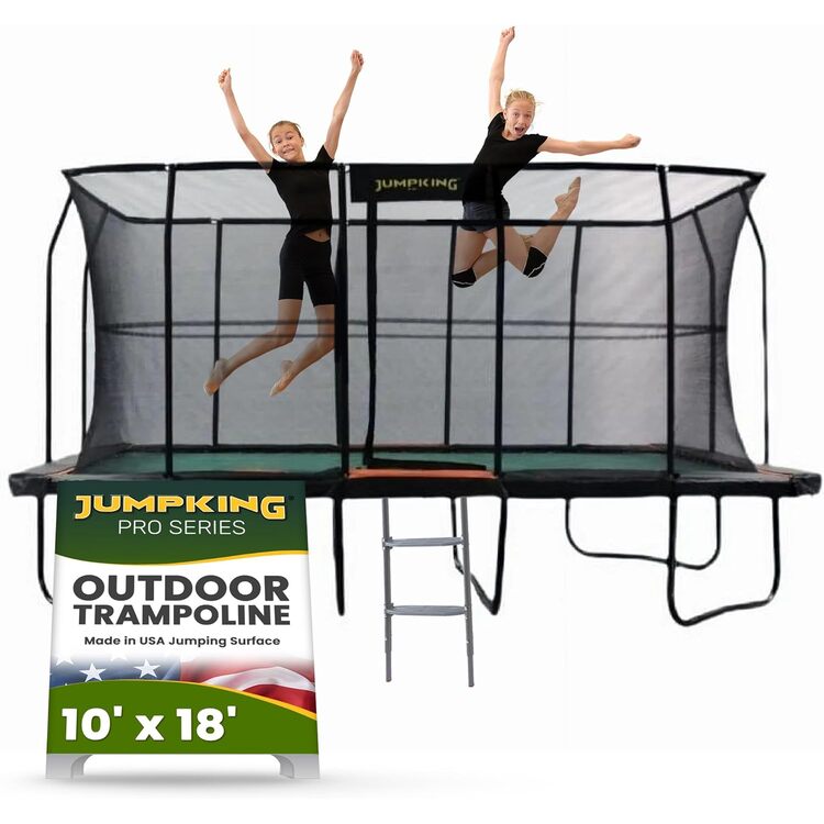 JumpKing Pro-Series Rectangular Trampoline 10'x18'  image - 1