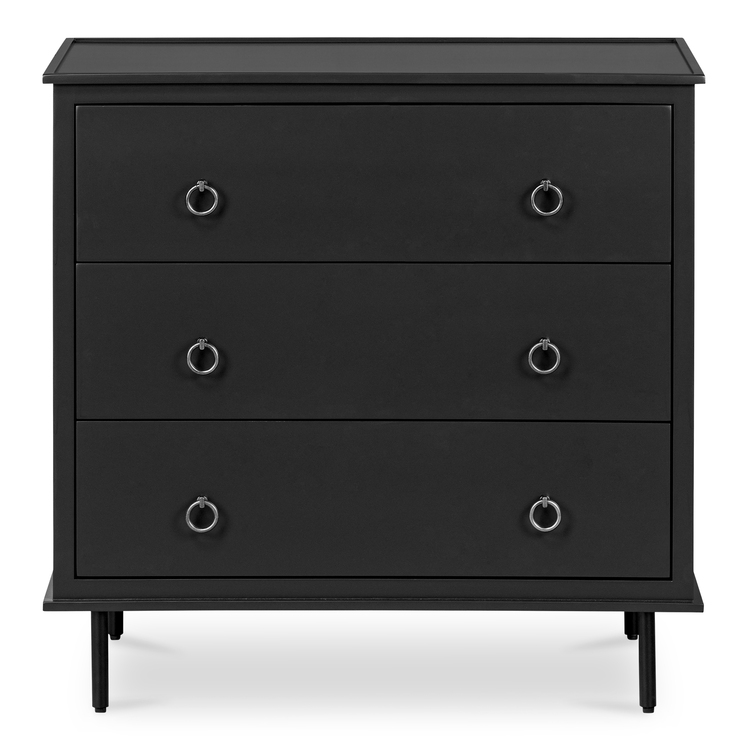 Moe's Home Collection Reagan 3 Drawer Nightstand Black image - 1