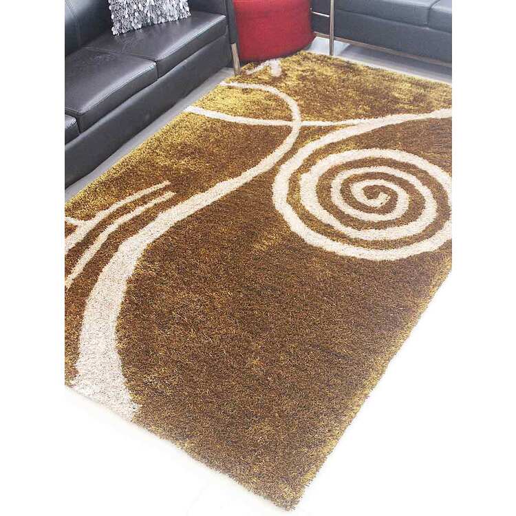 Rugsotic Carpets Hand Tufted Polyester 4' x 6' Contemporary Area Rug Brown Beige K00010 image - 1