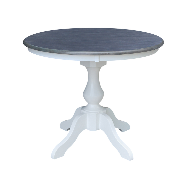 International Concepts 36 in Round Top Pedestal Dining Table with 2 Dining Chairs - 3 Piece Set image - 1