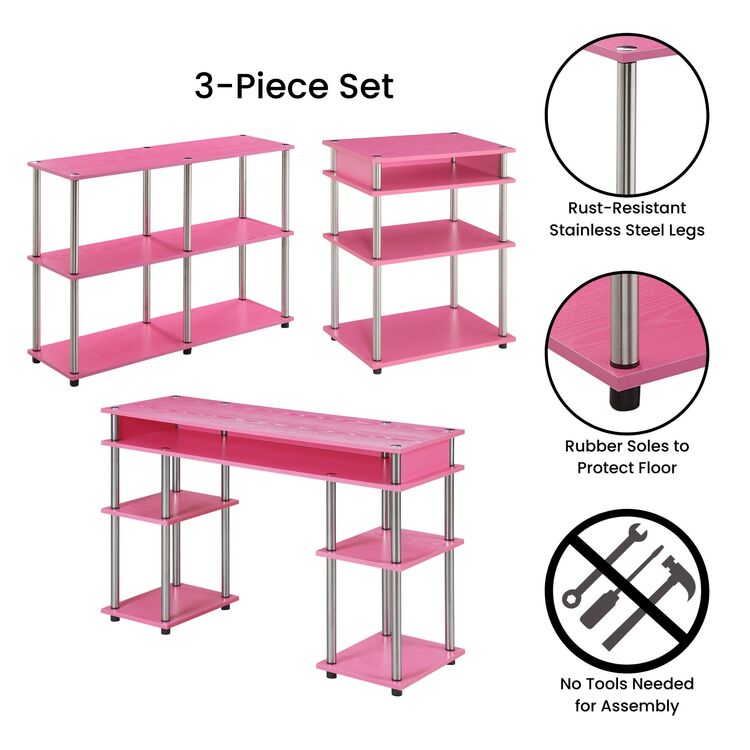 Convenience Concepts Designs2Go No Tools Desk, Printer Stand, and Console Table Set image - 1