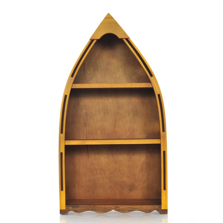 Old Modern Handicrafts Wooden Canoe Book Shelf Small image - 1