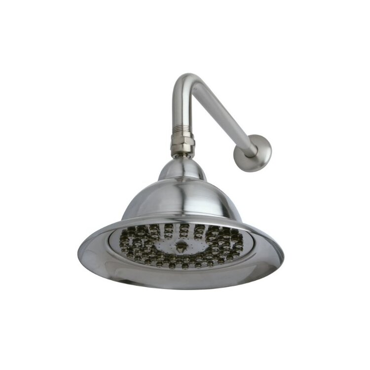 Vintage Brass Shower Head 6 Diameter with Adjustable 12 Arm - Kingston Brass image - 1