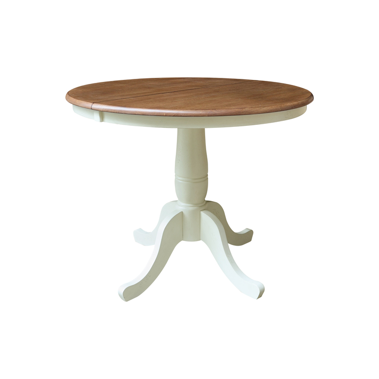 International Concepts 36" Round Top Pedestal Table With 12" Leaf - Counter Height