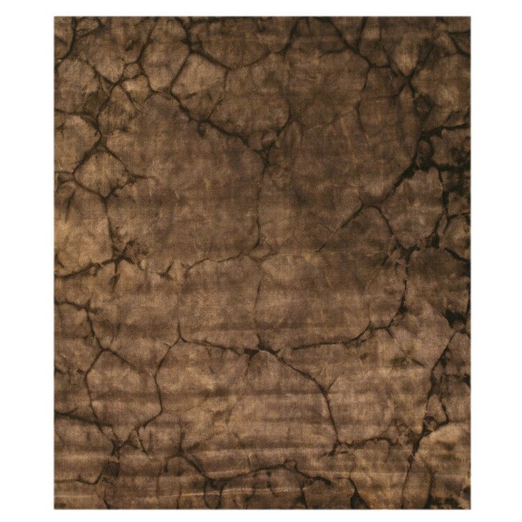 EORC Charcoal Handmade Wool Contemporary Dip Dyed Rug, 5' x 8' image - 1