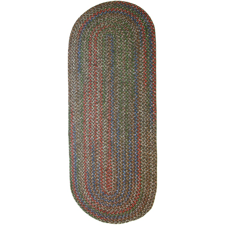 Rhody Rug KA23 Katie Dk Taupe 65% Polypropylene 35% Nylon Space-dyed Multi 2' x 4' Oval Runner image - 1
