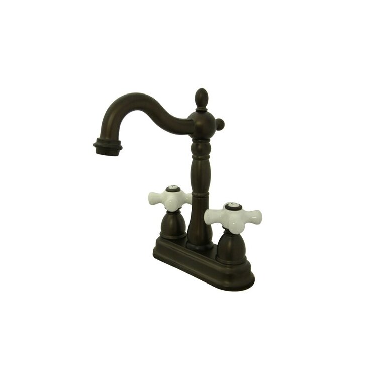 Kingston Brass Heritage Two Handle 4" Centerset Bar Faucet without Pop-Up Rod image - 1