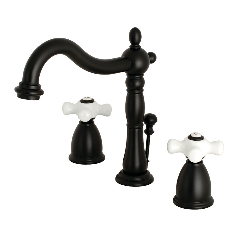 Kingston Brass KB1970PX 8-Inch Widespread Lavatory Faucet, Matte Black image - 1
