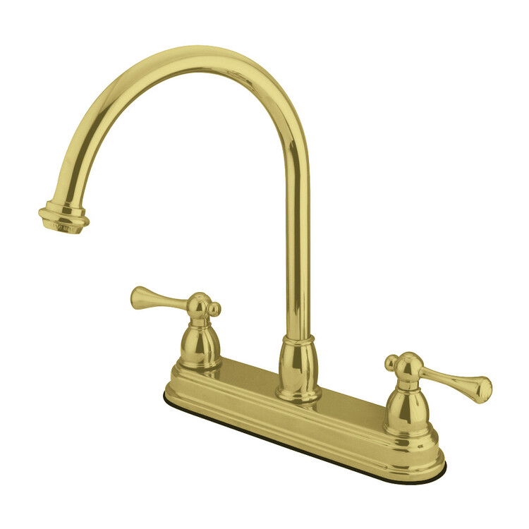 Kingston Brass KB3742BL 8-Inch Centerset Kitchen Faucet, Polished Brass image - 1