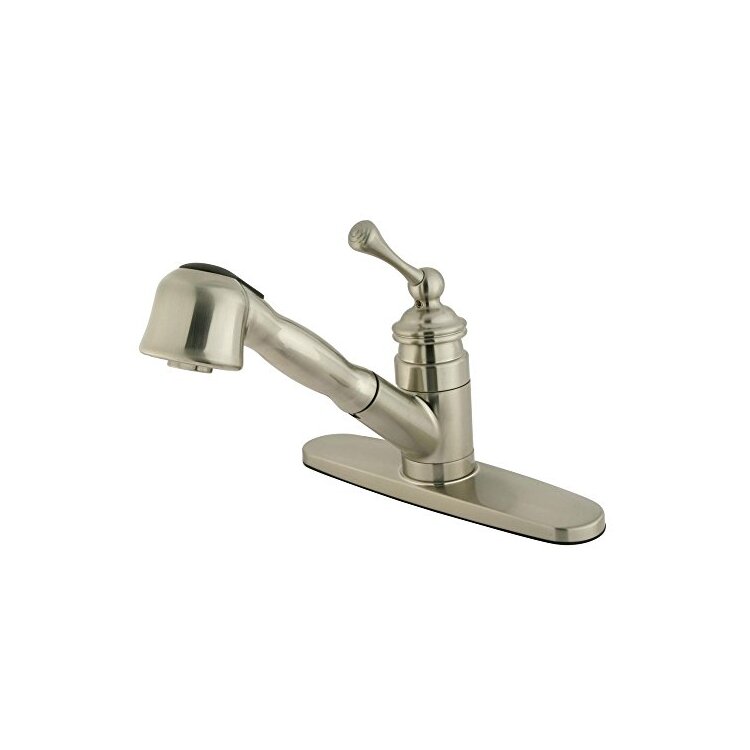 Kingston Brass Vintage Single Handle 8" Mono Deck Pull-Out Kitchen Faucet image - 1