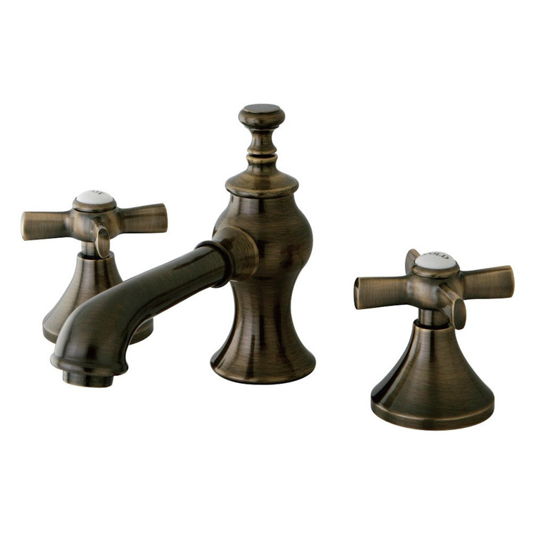 Kingston Brass KC7063ZX 8-Inch Widespread Lavatory Faucet, Vintage Brass image - 1