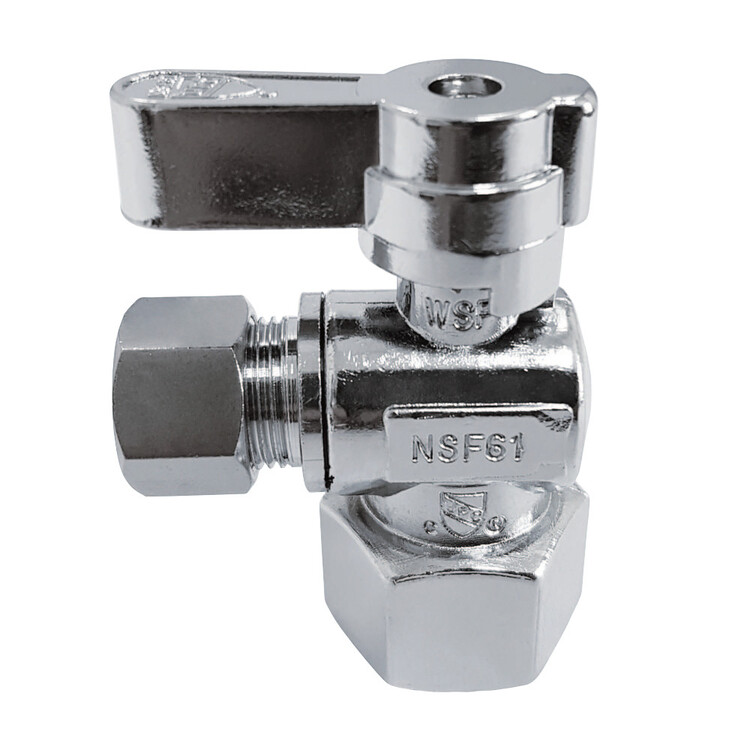 1/2" FIP x 3/8" O.D. Comp Angle Shut Off Valve image - 1