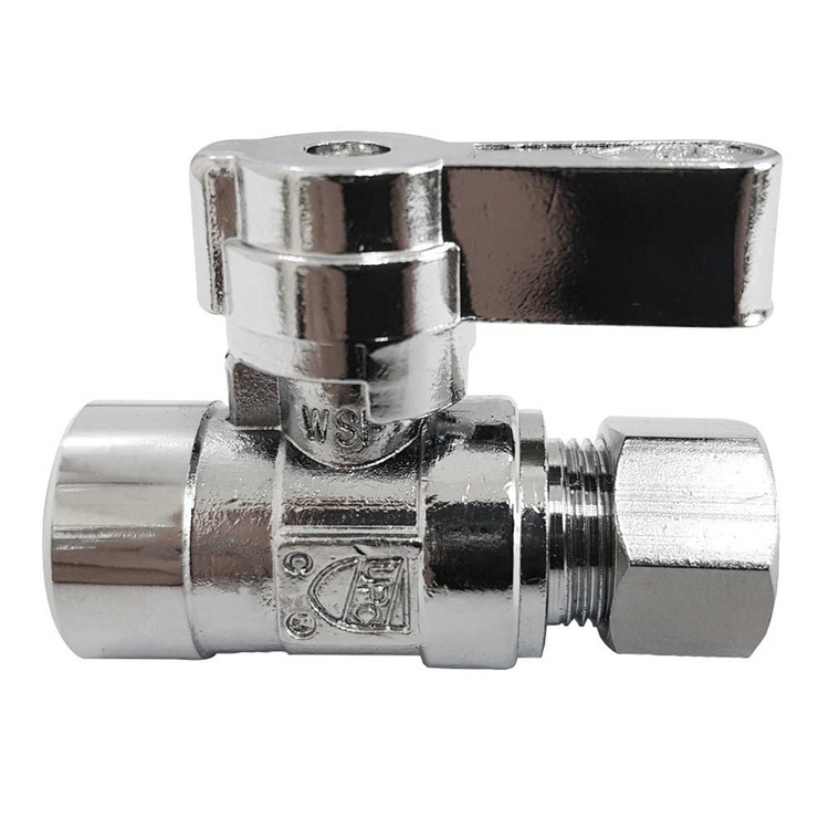 1/2" Sweat x 3/8" O.D. Comp Straight Shut Off Valve image - 1