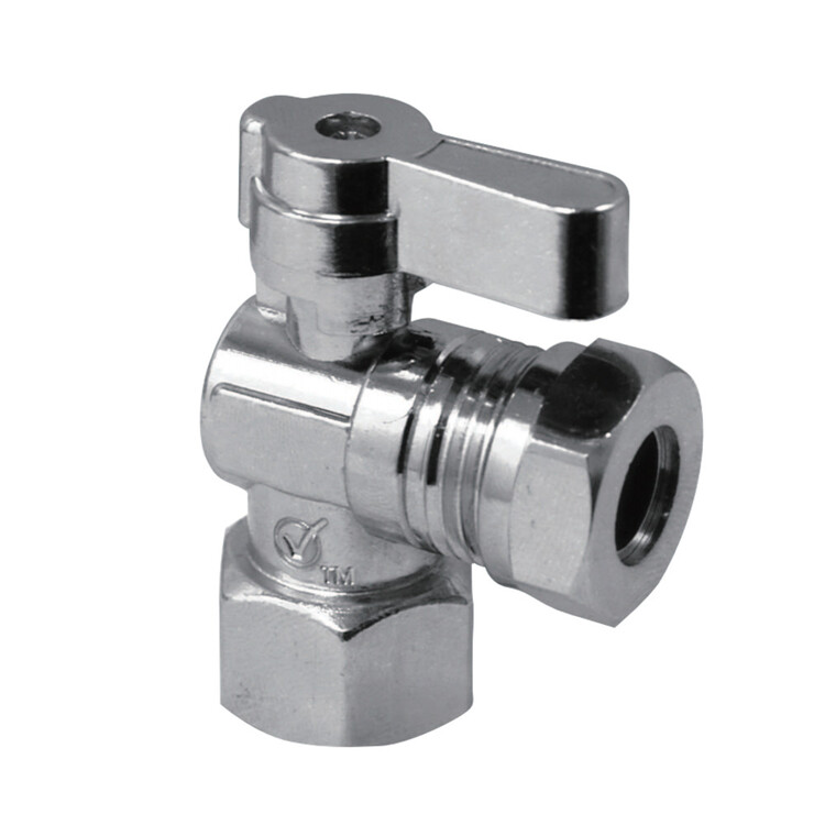 1/2 FIP x 1/2 & 7/16 O.D. Slip Joint Angle Shut Off Valve - Kingston Brass image - 1