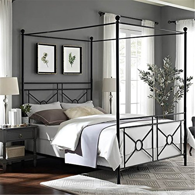 Queen Metal Platform Bed - Industrial Bed Frame, Sturdy Steel Design, Easy Assembly - HomeStock Mountain Lodge image - 1