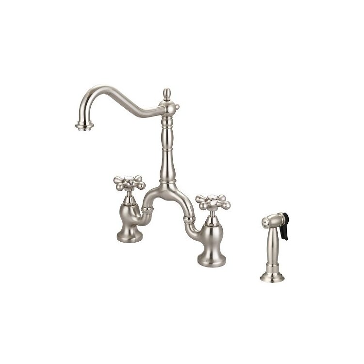 Lead - Free Kitchen Faucet with Bridge Design and Side Spray - Barclay Products image - 1