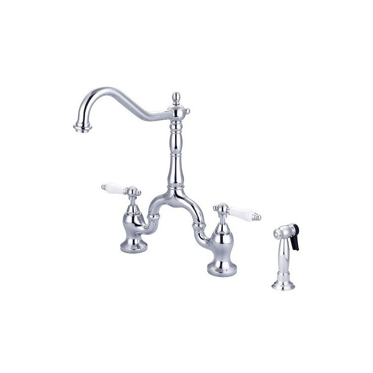 Lead-Free Kitchen Bridge Faucet with Matching Side Spray - Barclay Products image - 1
